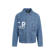 C.P. Company Logo Print Denim Jacket Stone Bleach - 24SS