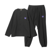 Needles Pajama Set Cotton Flannel Black