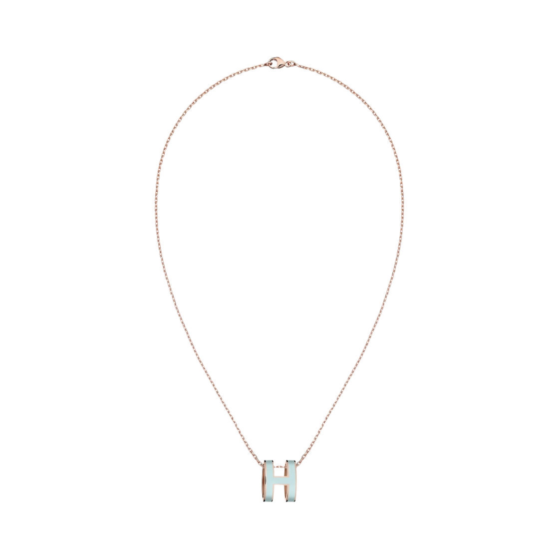 (W) 에르메스 팝아슈 펜던트 로즈 골드 하드웨어 & 블루 제피르((W) Hermes Pop H Pendant Rose Gold & Bleu Zephyr) - 1