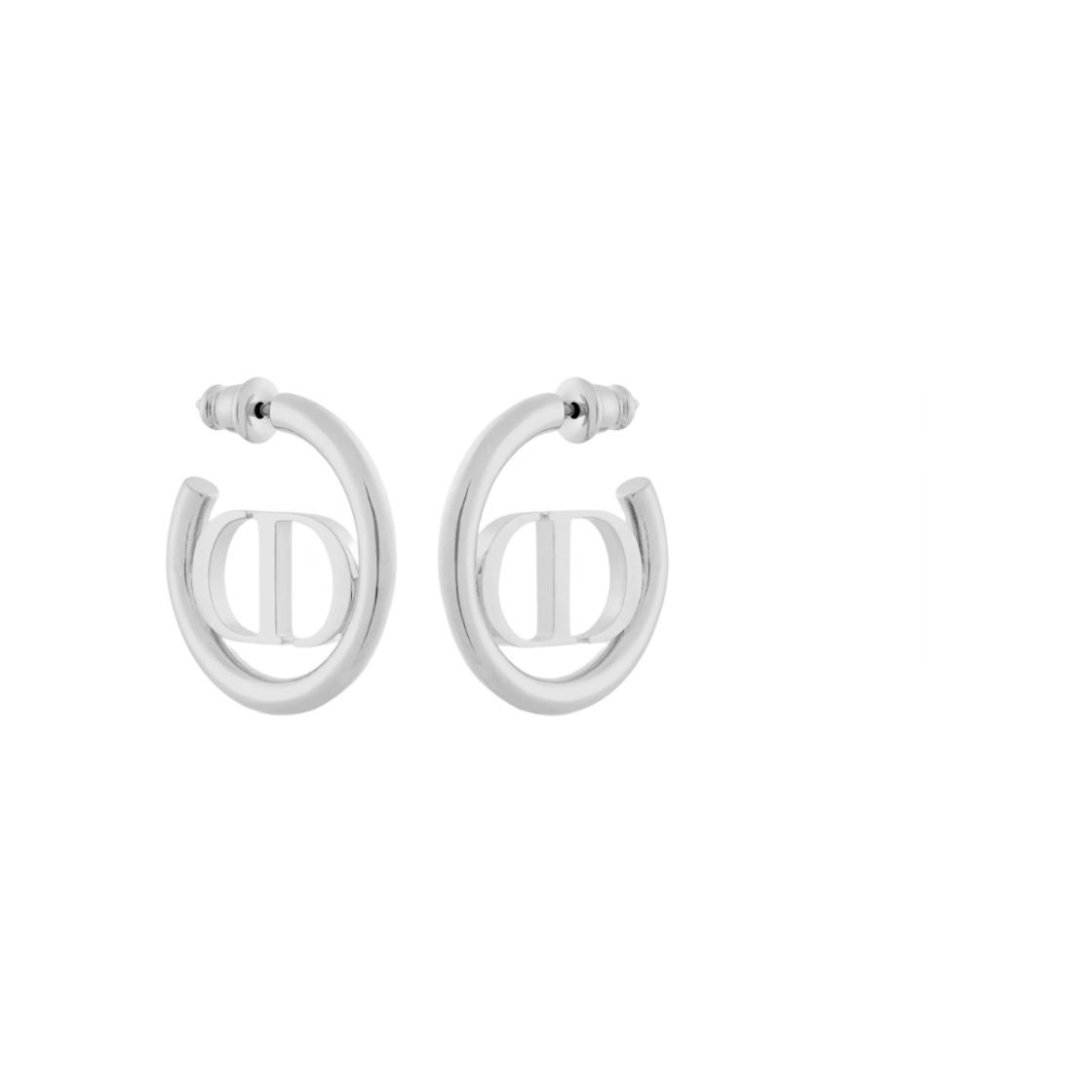 E2050WOMMT-D000 (W) Dior 30 Montaigne Earrings Silver Finish Metal