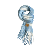 MUCENT Signature Muffler Brown Leather Patch Long Sora Check