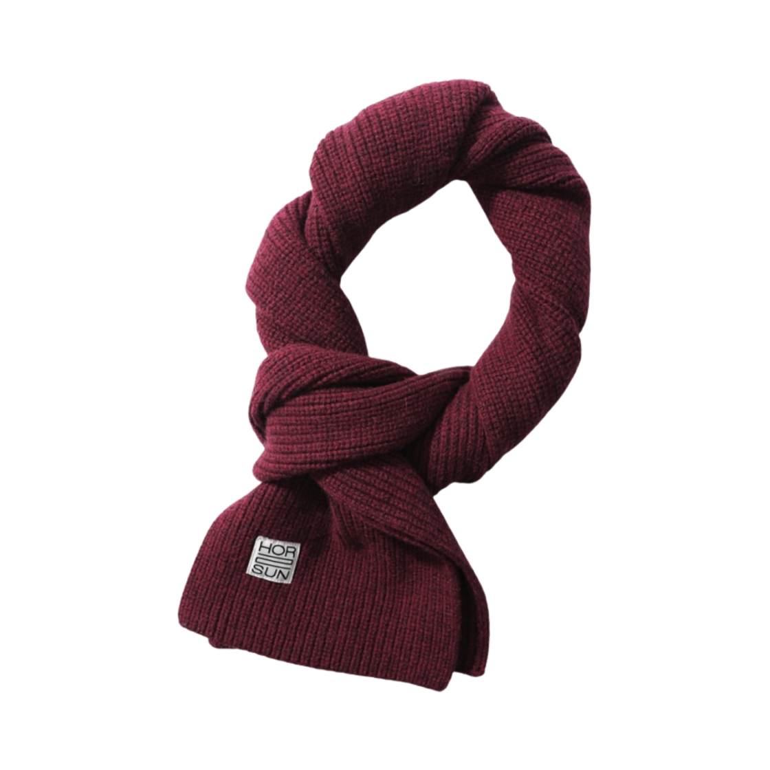 홀리선 x 하바티 x BUJ 스키프 베이비 알파카 니트 립 머플러 버건디(Horlisun x Havati x BUJ Skiff Baby Alpaca Knit Rib Muffler Burgundy)