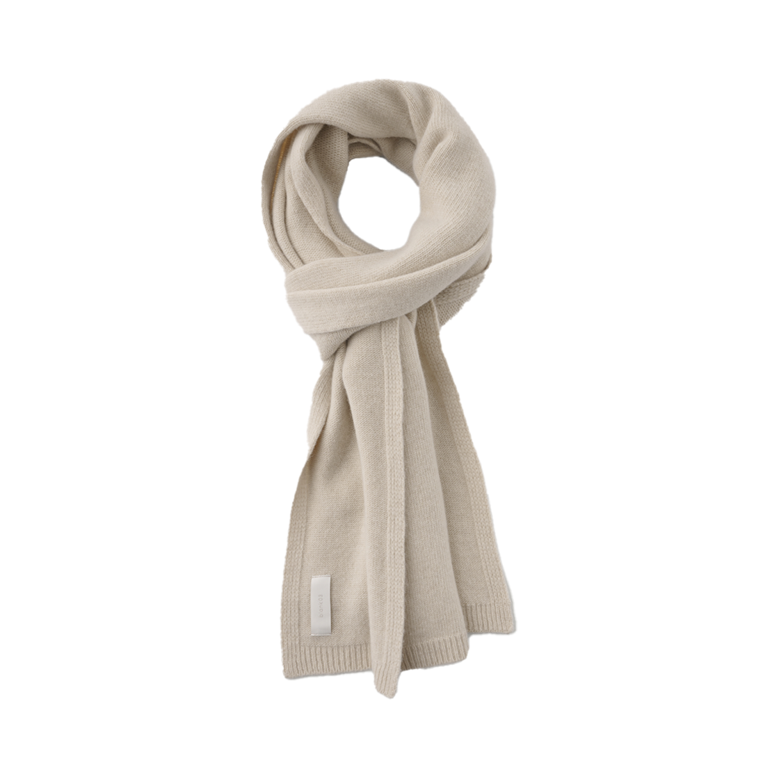 24WTAC001 Blank03 Cashmere Blend Knit Muffler Cream Beige