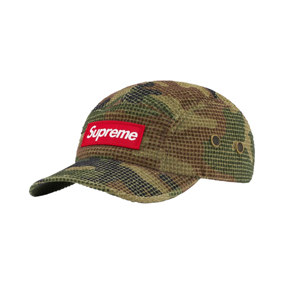 슈프림 카모 그릴드 벨벳 캠프캡 우드랜드 카모 - 22FW(Supreme Camo Grid Velvet Camp Cap Woodland Camo - 22FW) - 1