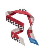(W) Chanel Slim Bandeau Silk Twill & Red Light Beige Blue