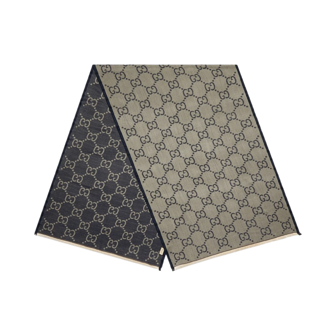 구찌 GG 코튼 실크 스톨 베이지 블루(Gucci GG Cotton Silk Stole Beige Blue) - 1