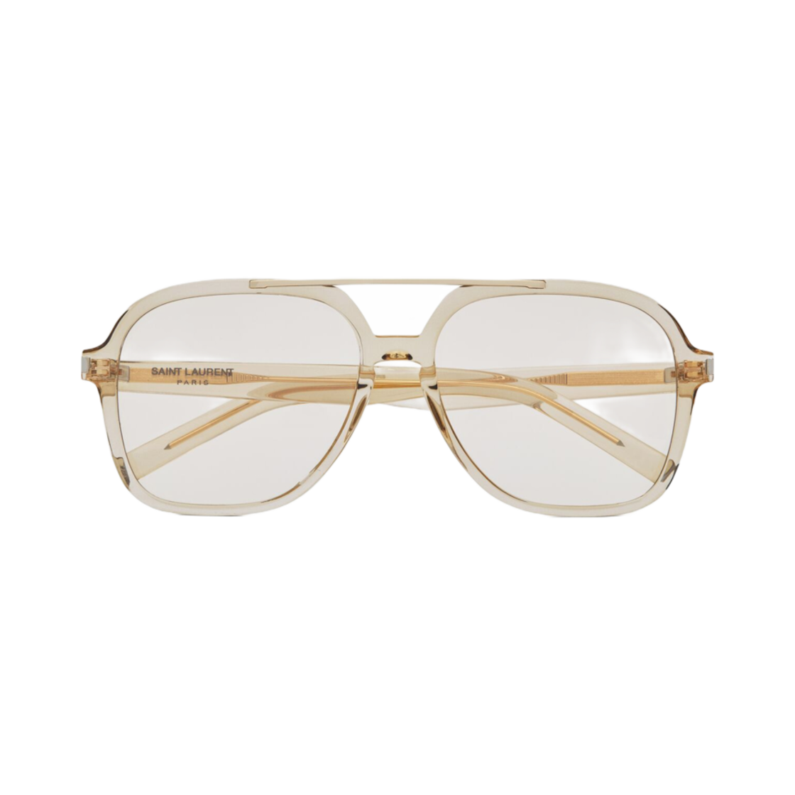 小物 SL 545 TRANSPARENT CREAM AND LIGHT GOLD SAINT LAURENT Acetate Geometric Aviator Sunglasses SL 545