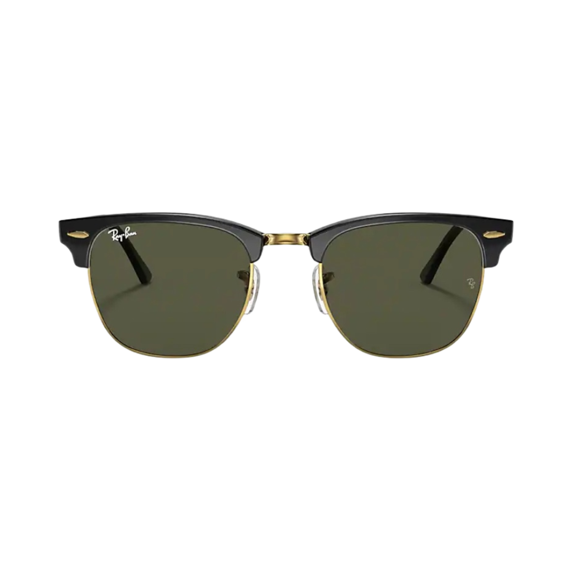 RB3016-W0365 Ray-Ban Clubmaster Classic Polished Black Frame Green Classic G-15 Lenses - 대표 이미지 #1