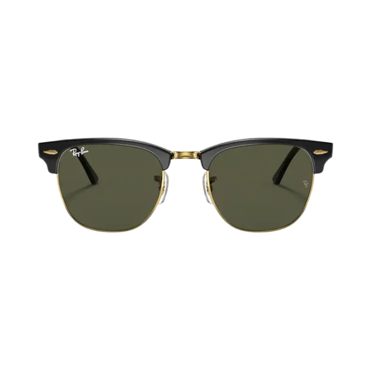 RB3016-W0365 Ray-Ban Clubmaster Classic Polished Black Frame Green Classic G-15 Lenses