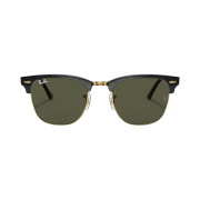 Ray-Ban Clubmaster Classic Polished Black Frame Green Classic G-15 Lenses