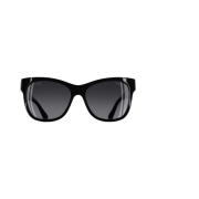 Chanel Square Sunglasses Acetate & Black Frame Grey Polarized Gradient Lenses Asian Fit