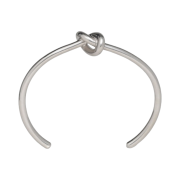 (W) Celine Knot Extra Thin Bracelet in Brass with Rhodium Finish Silver