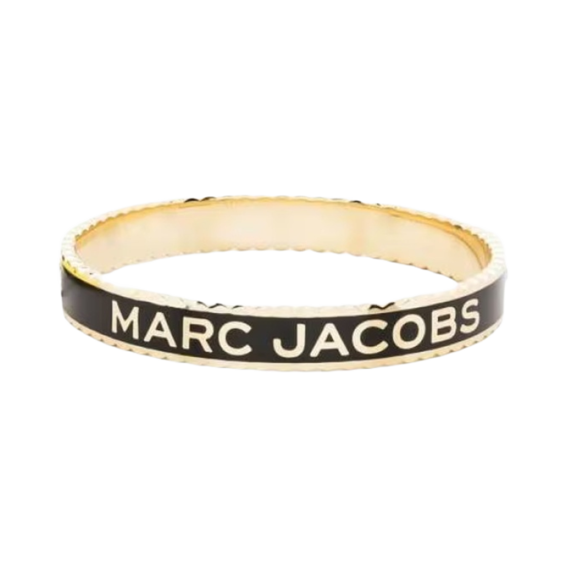 J105MT7PF22-001 Marc Jacobs The Medallion Scalloped Bangle Black Gold