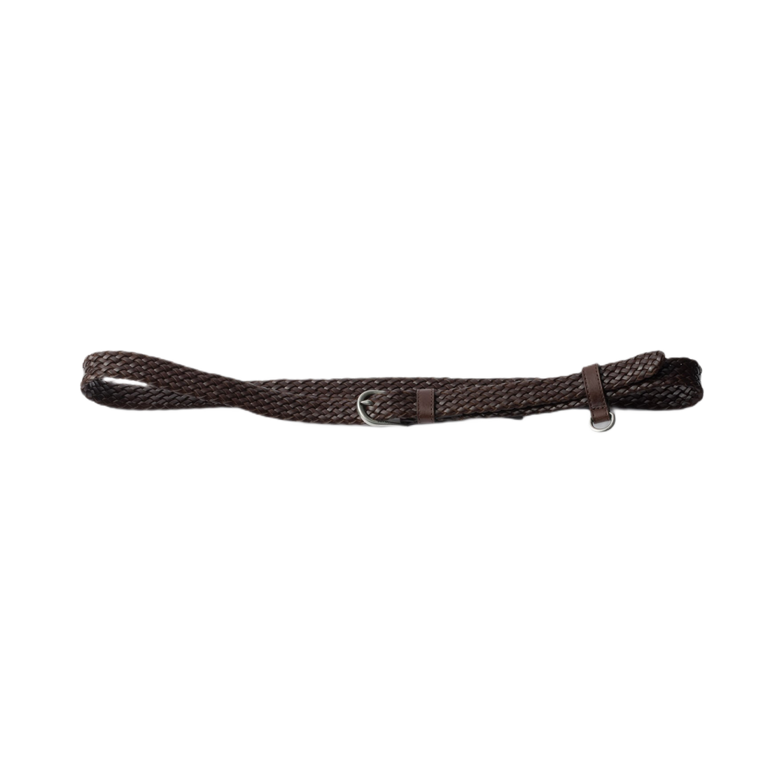 2CM282-2HIR-F0201 Prada Narrow Braided Leather Belt Coffee