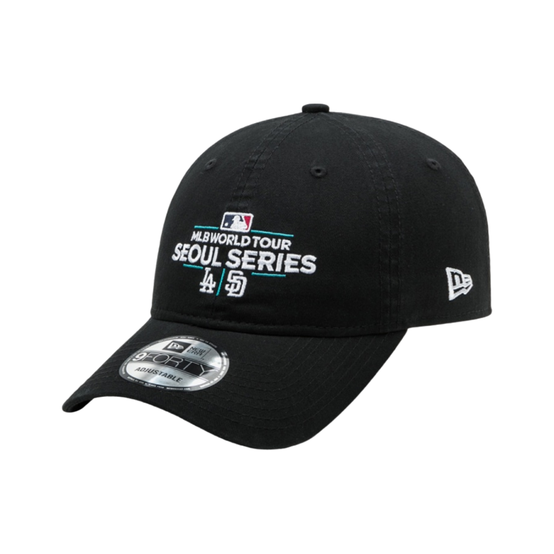 뉴에라 9포티 언스트럭쳐 MLB 서울 시리즈 LA 다저스 x 샌디에이고 파드리스 블랙 화이트(New Era 9Forty Unstructured MLB Seoul Series LA Dodgers x San Diego Padres Black White) - 2