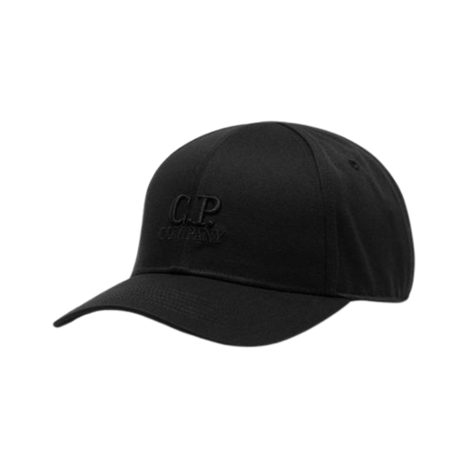 C.P. Company Gabardine Logo Ball Cap Black - 25SS