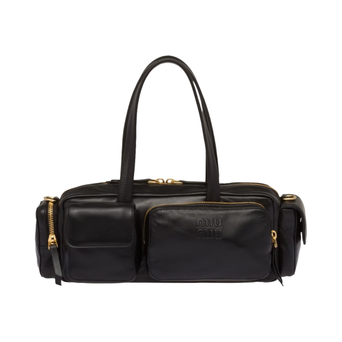 미우 미우 나파 레더 탑 핸들백 블랙(Miu Miu Nappa Leather Top Handle Bag Black) - 1