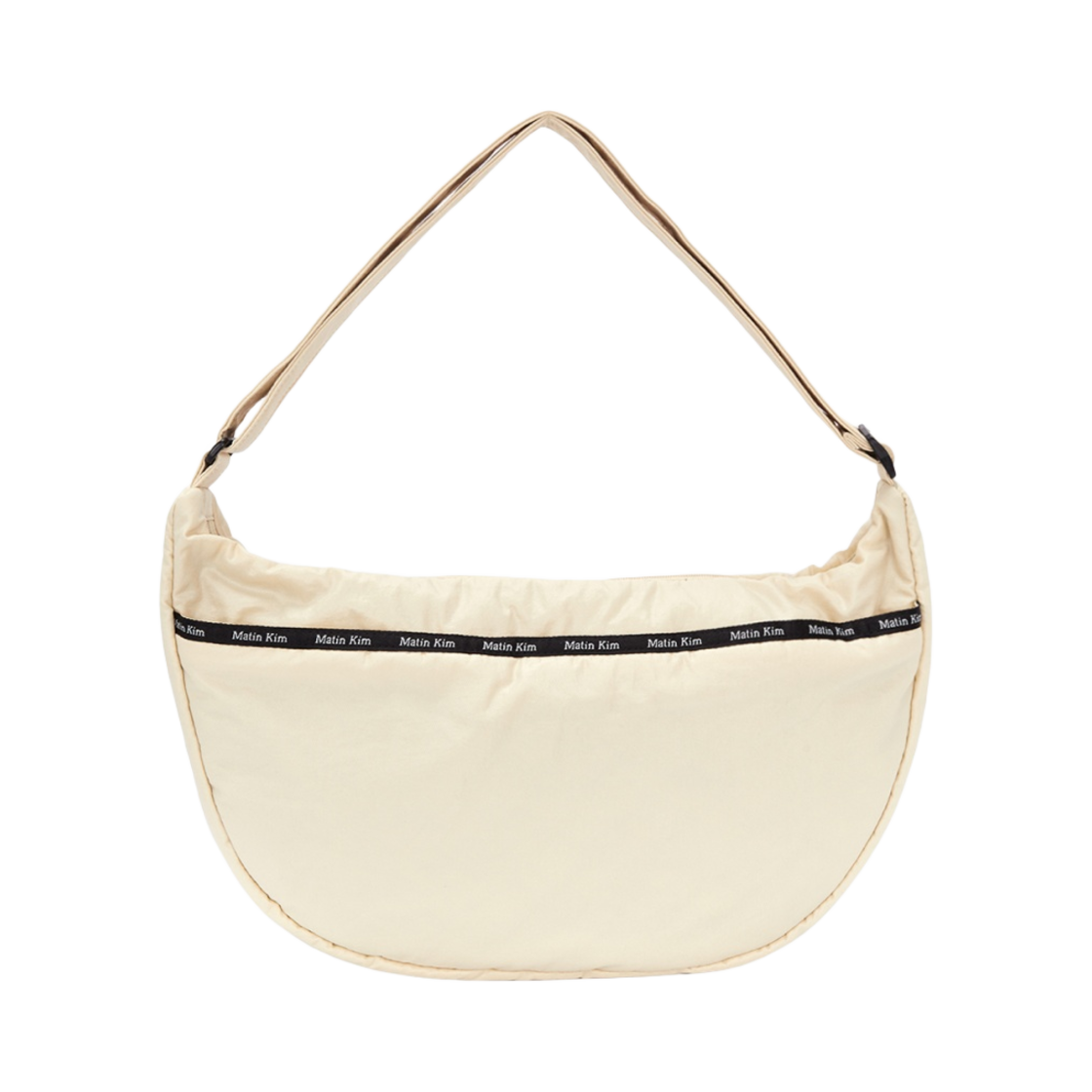 마뗑킴 글로시 패브릭 라운드 크로스백 베이지(Matin Kim Glossy Fabric Round Cross Bag Beige) - 1