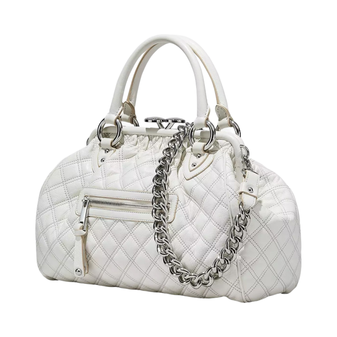 마크 제이콥스 리에디션 퀼티드 레더 스탐백 클라우드 화이트(Marc Jacobs Re-Edition Quilted Leather Stam Bag Cloud White) - 2