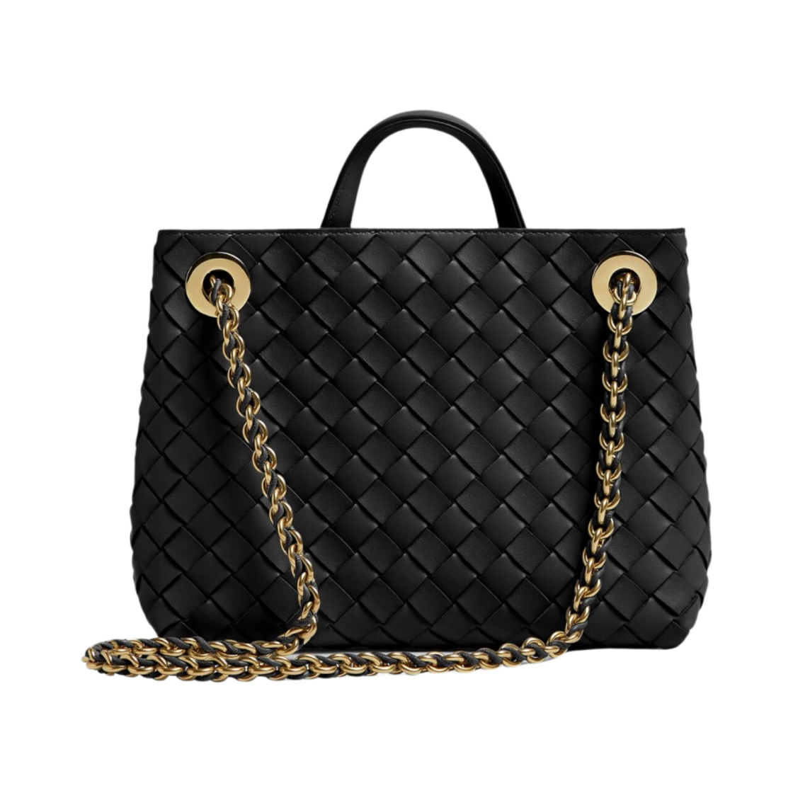 보테가 베네타 스몰 체인 안디아모 블랙(Bottega Veneta Small Andiamo with Chain Black) - 4