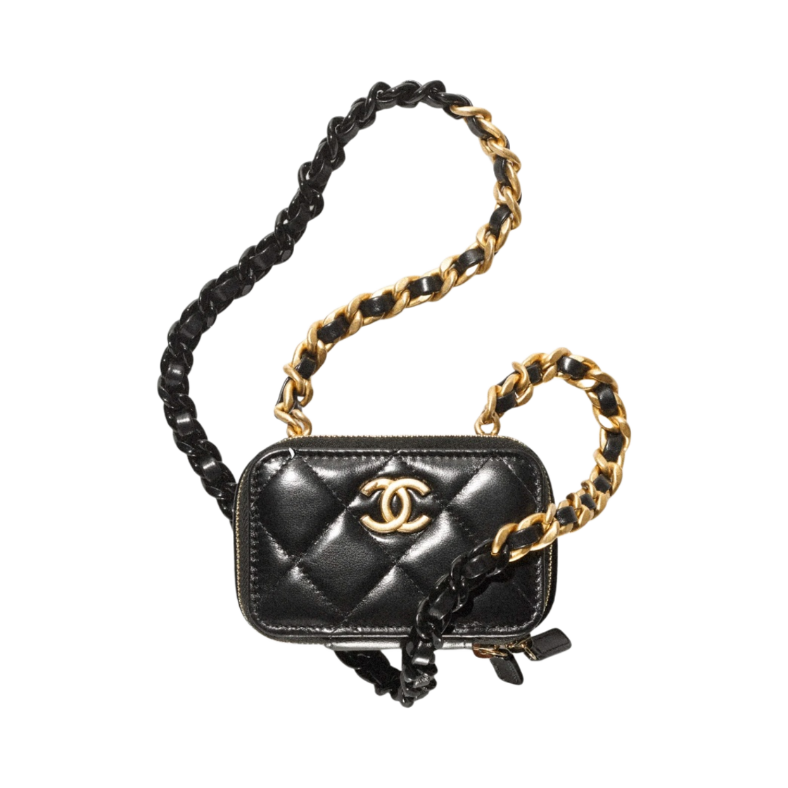 샤넬 체인 미니백 램스킨 & 골드 래커드 메탈 블랙(Chanel Clutch with Chain Lambskin & Gold Lacquered Black) - 1