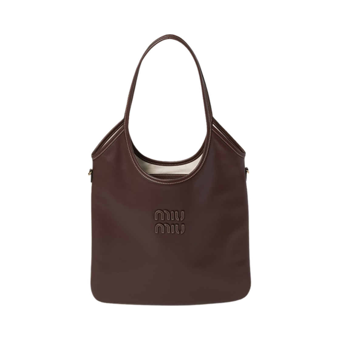 5BG231-2CRW-F0NBL Miu Miu Ivy Leather Bag Briarwood