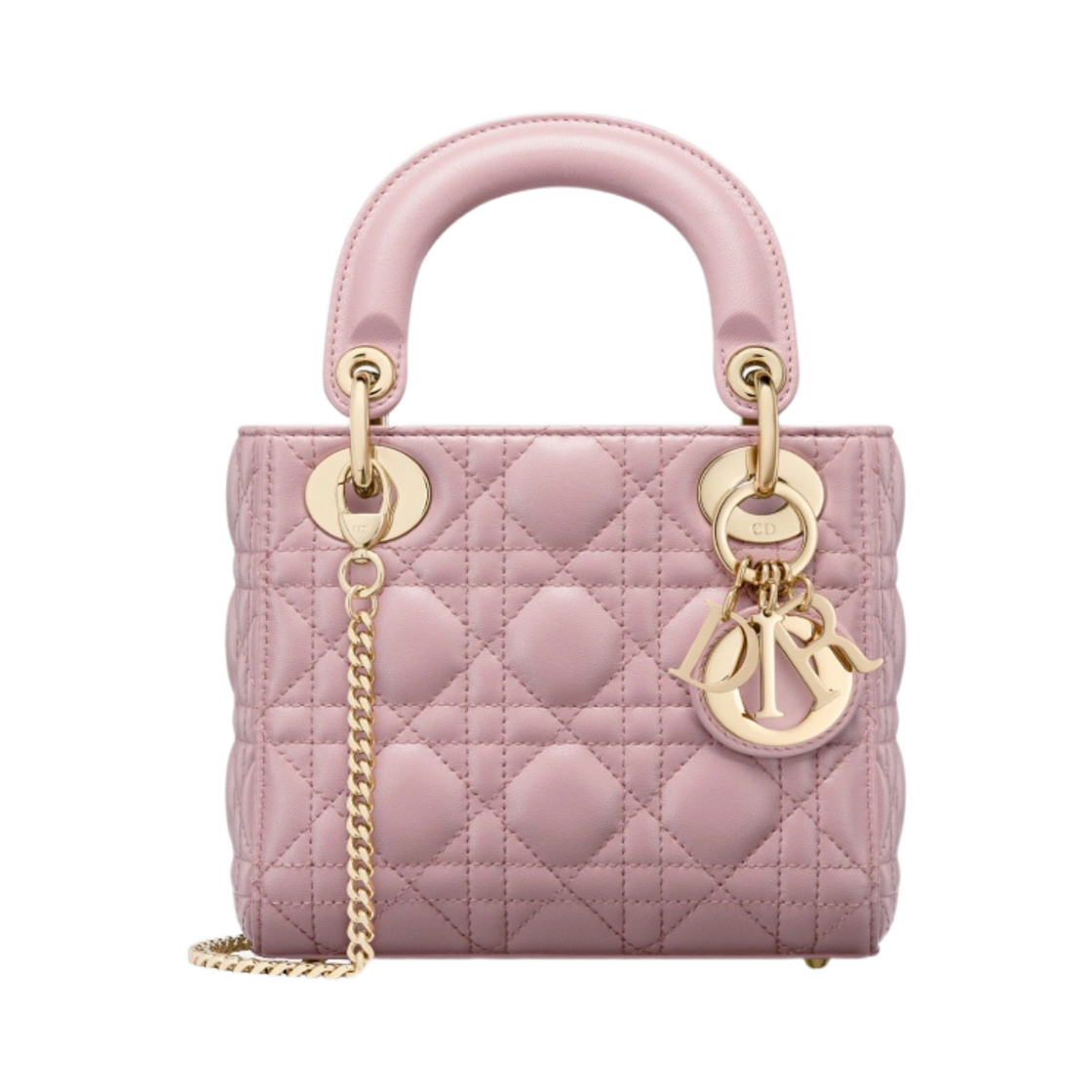 디올 미니 레이디백 까나쥬 램스킨 앤틱 핑크 골드