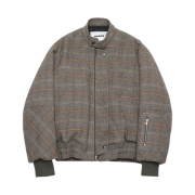 Haleine Biker Wool Check Blouson Greyish Beige