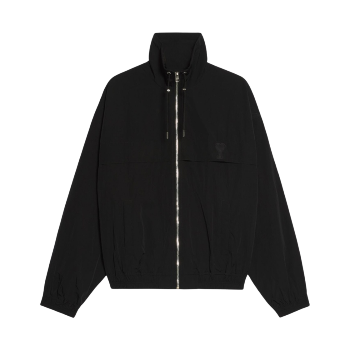 아미 스몰 하트 로고 나일론 패치 지퍼 자켓 블랙(AMI de Coeur Nylon Patch Zipped Jacket Black) - 1