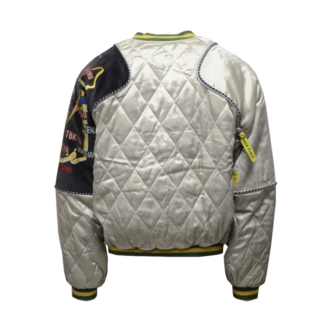 캐피탈 레이온 사틴 퀼팅 샴 봄버 자켓 블랙(Kapital Rayon Satin Quilting Sham Bomber Jacket Black) - 2