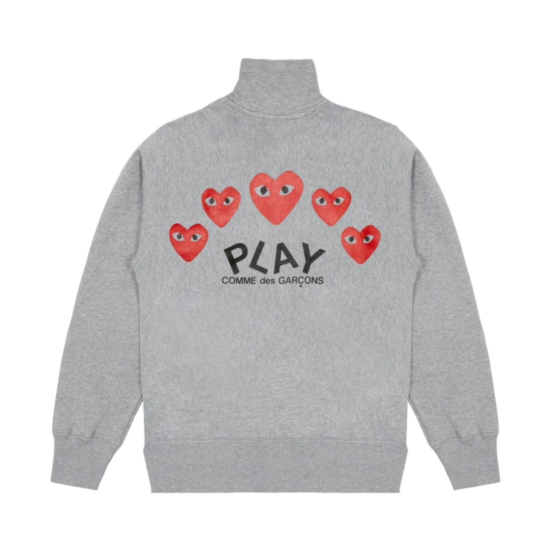 AZ-T251-051-1 (W) Play Comme Des Garcons 5 Hearts Zip-Up Sweatshirt Grey