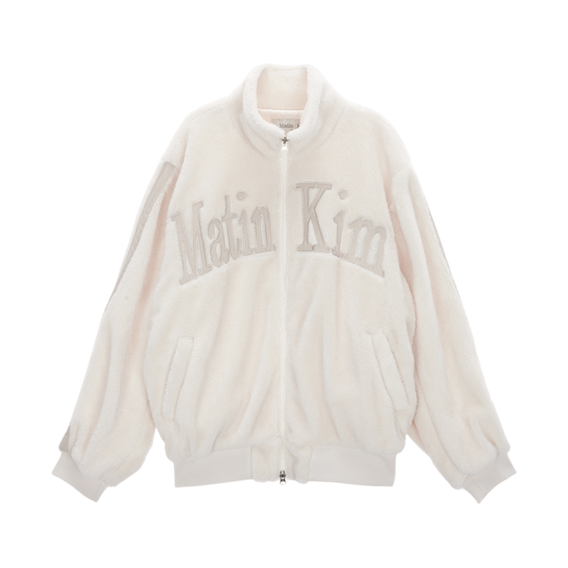 ジャケット・アウター MATIN KIM TEDDY FLEECE JUMPER IN WHITE Matin Kim(マーティンキム) フリースジャケット(レディース