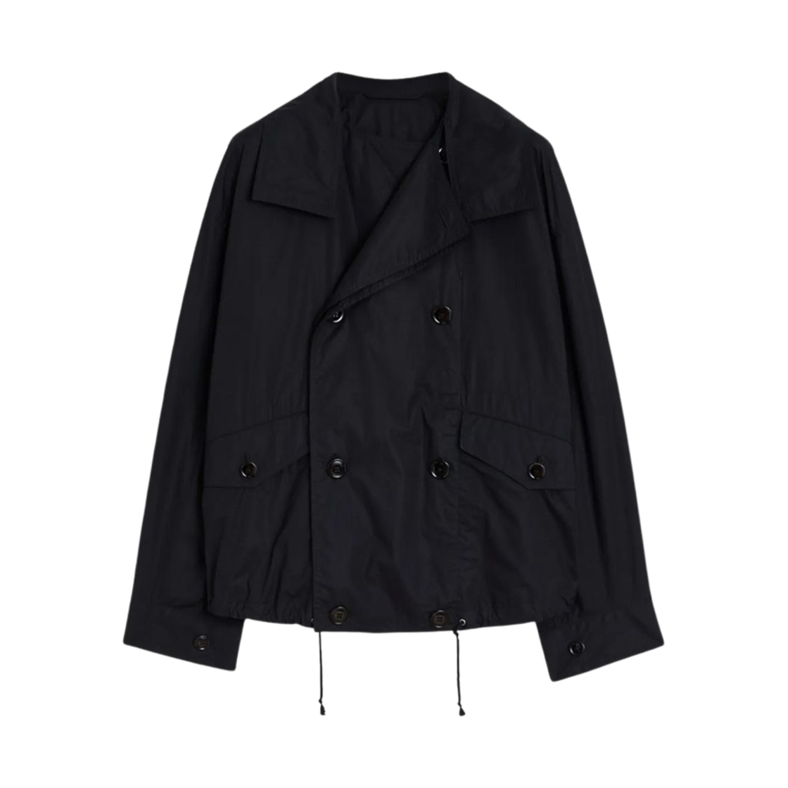 OW1127-LF1371-999 (W) Lemaire Double Flap Light Blouson Black