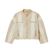 Sllow Garments Biker Dyed Cotton Jacket Beige
