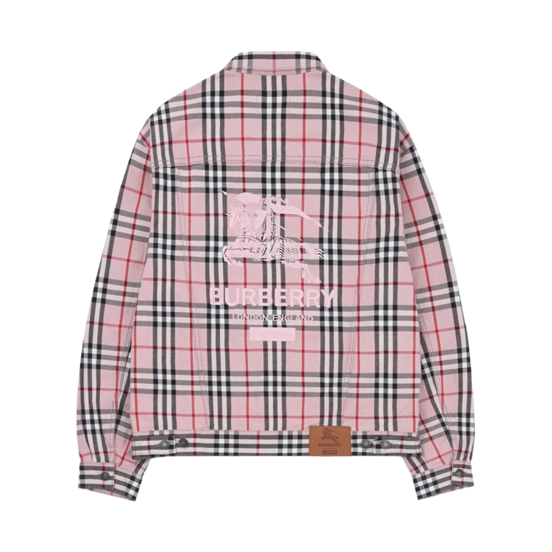 슈프림 x 버버리 데님 트러커 자켓 핑크 - 22SS