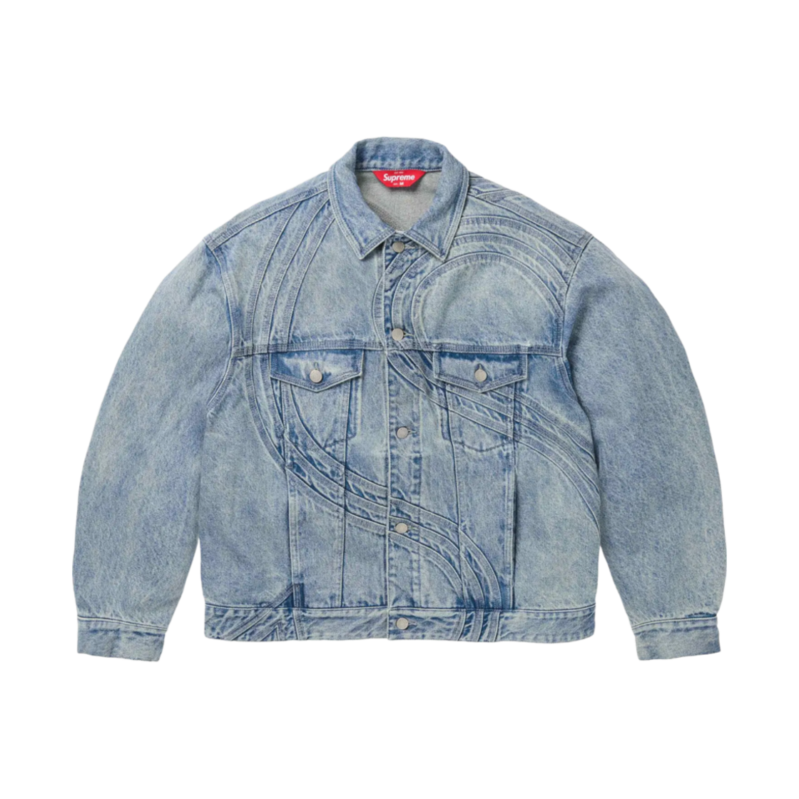 슈프림 S 로고 데님 트러커 자켓 워시드 블루 - 24SS(Supreme S Logo Denim Trucker Jacket Washed Blue - 24SS)
