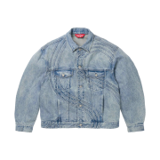 Supreme S Logo Denim Trucker Jacket Washed Blue - 24SS