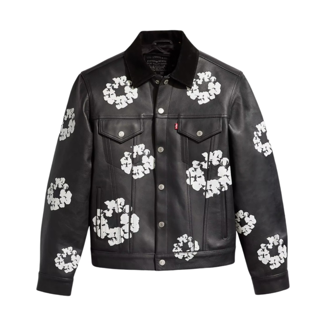 리바이스 x 데님 티어스 레더 코튼 리쓰 타입 3 자켓 블랙