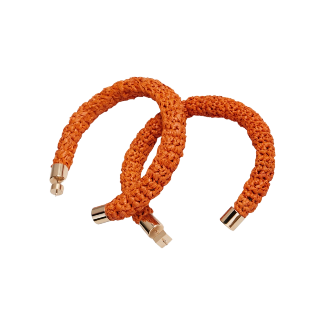 (W) 자크뮈스 레 크레올 라피아 라피아 후프 이어링 오렌지((W) Jacquemus Les Creoles Raphia Raphia Hoop Earrings Orange) - 1