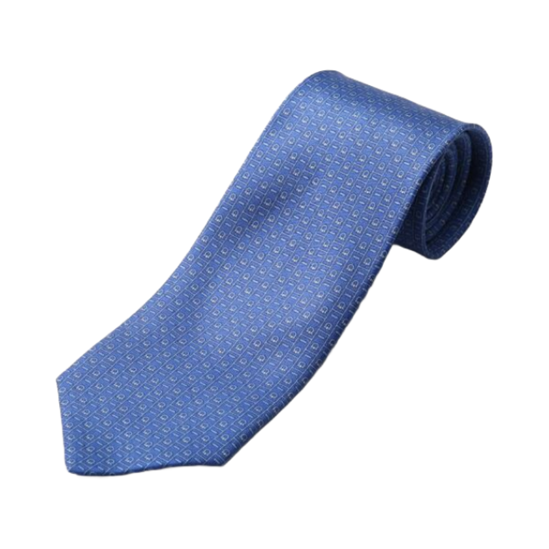 페라가모 모노그램 프린트 실크 타이 블루(Ferragamo Monogram Print Silk Tie Blue) - 1