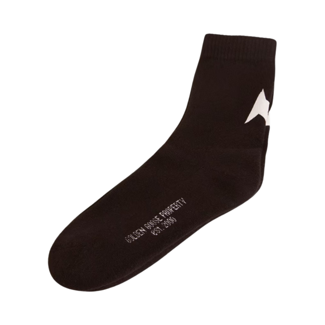 (W) 골든구스 스타 컬렉션 콘트라스팅 화이트 스타 삭스 블랙((W) Golden Goose Star Collection Socks with Contrasting White Star Black)