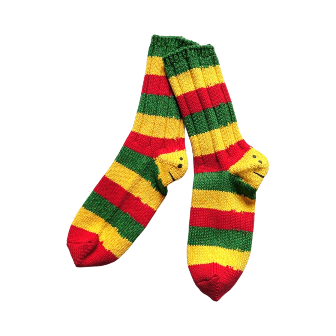 캐피탈 56 피스 라스타 레인보위 해피 힐 삭스 레드(Kapital 56 Pieces Rasta Rainbowy Happy Heel Socks Red) - 1