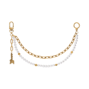 Louis Vuitton Chain Belt Pearls Bag Charm Gold