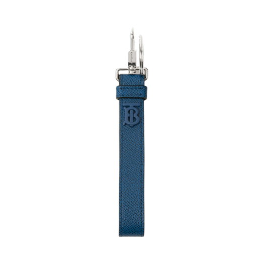Burberry Monogram Motif Grainy Leather Keyring Rich Navy