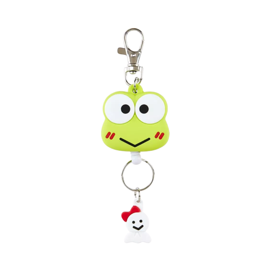 169382 Sanrio Kerokerokeroppi Face Shaped Reel Key Chain