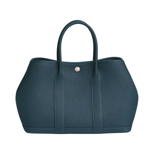 Hermes Garden Party 30 Bag Negonda & Palladium Bleu De Prusse