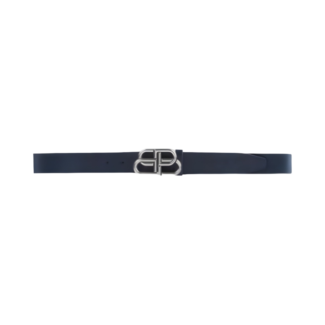 5703701CH0B4611 Balenciaga BB Large Leather Belt Navy Silver