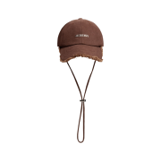 Jacquemus La Casquette Artichaut Fringe Baseball Cap Brown