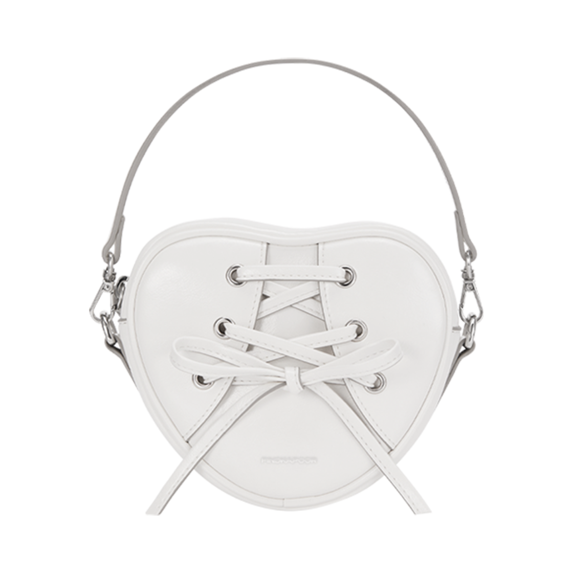 1110365 FINDKAPOOR Ribbon Tie Heart Bag White