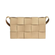 Bottega Veneta Lambskin Leather Crossbody Cassette Porridge